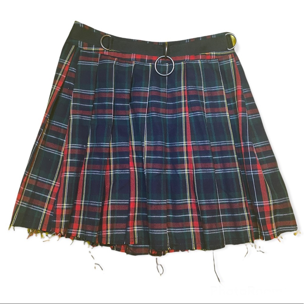 Current mood plaid pleated skirt